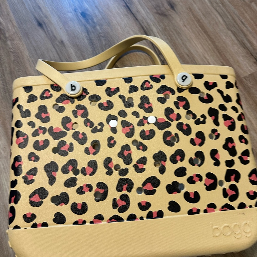 BOGG BAG Leopard Print Tote - Tan, Black, and Pink